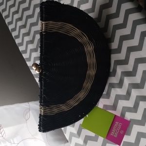 Black and creme clutch